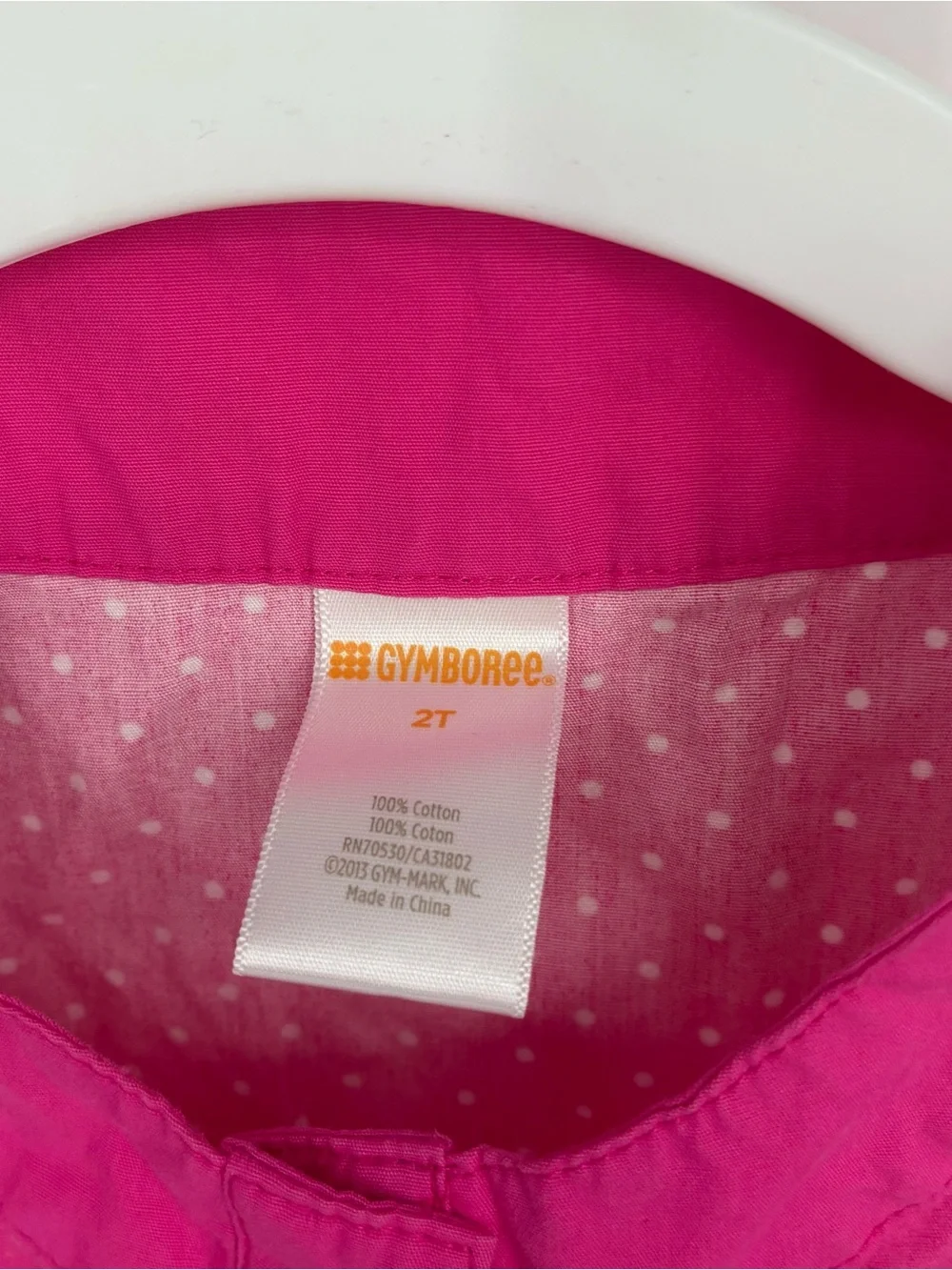 2013 Gymboree 2T Pink Polka Dot Button Front Bow Dress Preppy Summer Cute cotton